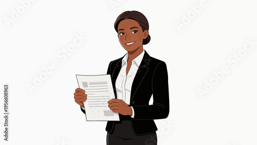 Businesswoman holding document