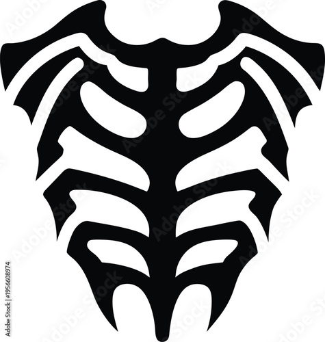 a pauldron shoulder armor with layered plates the entire image silhouette vector illustration on transparent background