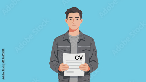 Man holding CV resume