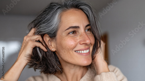 Retrato de mujer con pelo canoso