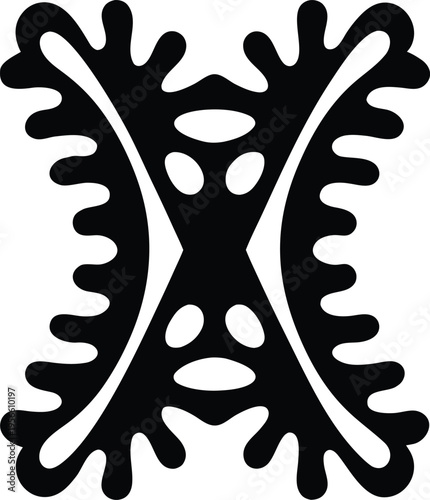 a boomerang with curved twin arms the entire image silhouette vector illustration on transparent background