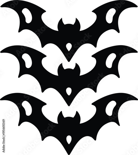 a bat with outstretched wings stylized the entire image silhouette vector illustration on transparent background