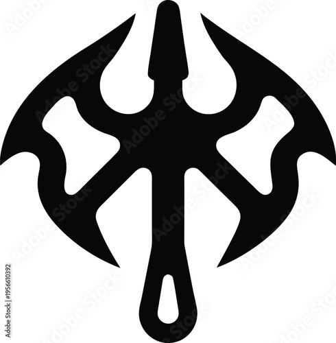 a atlatl spear thrower with hook end the entire image silhouette vector illustration on transparent background