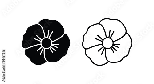 black and white flower