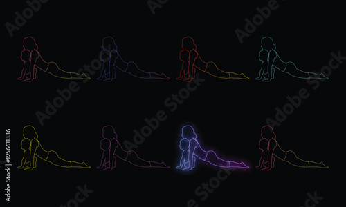 Neon Yoga Poses Collection