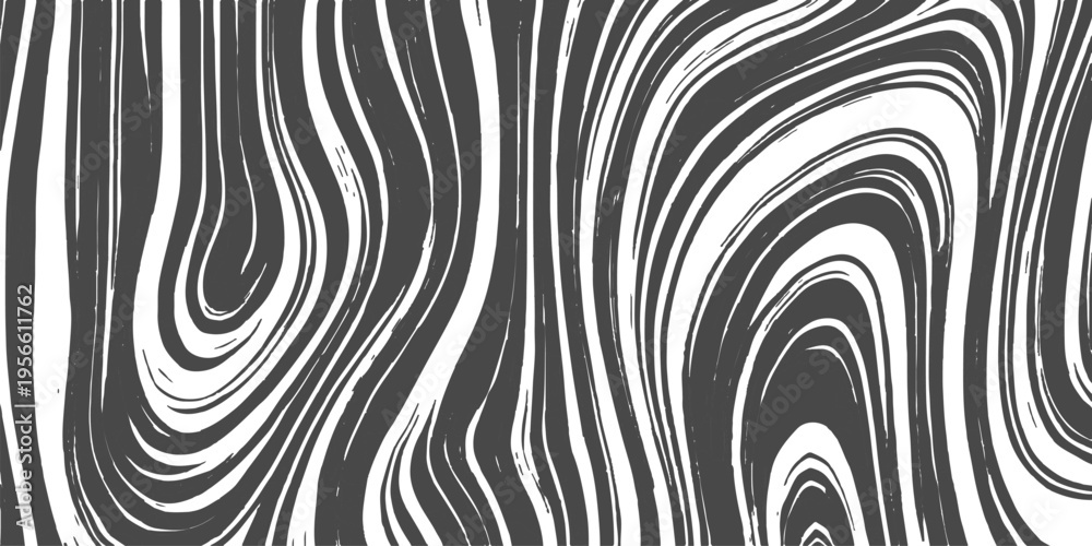Fototapeta premium Abstract background featuring a high contrast monochromatic pattern of fluid swirling white lines