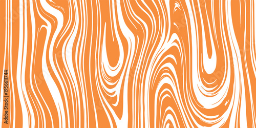 Abstract flowing wave pattern in bright orange and white colors for a modern graphic background
