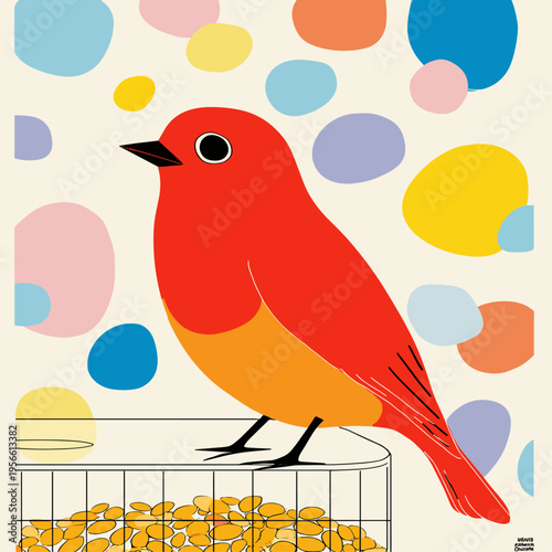 Red Cardinal on Window Bird Feeder