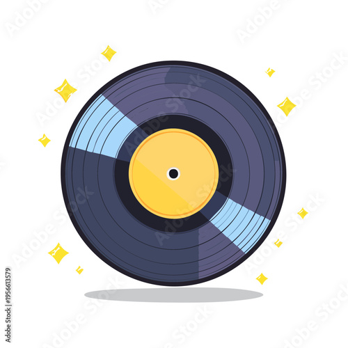 Retro Vinyl Record with Sparkles and Vintage Feel for Music Lovers