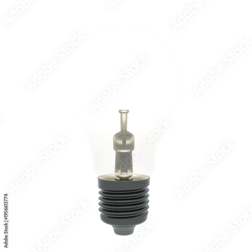 Glowing light bulb isolated on white background, energy, idea and innovation concept