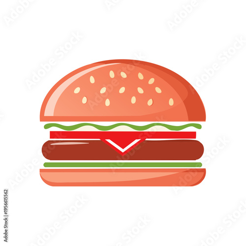 Juicy Beef Burger with Sesame Seed Bun and Fresh Toppings