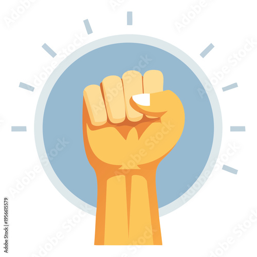 Raised Fist Symbolizing Power Strength and Inspiration
