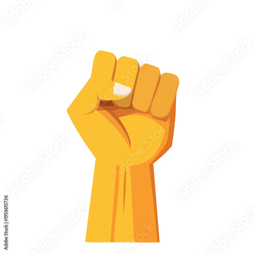 Orange Fist Raised in Protest or Solidarity Gesture Symbol
