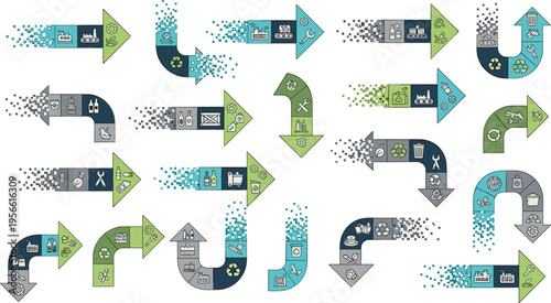 Circular economy infographic elements