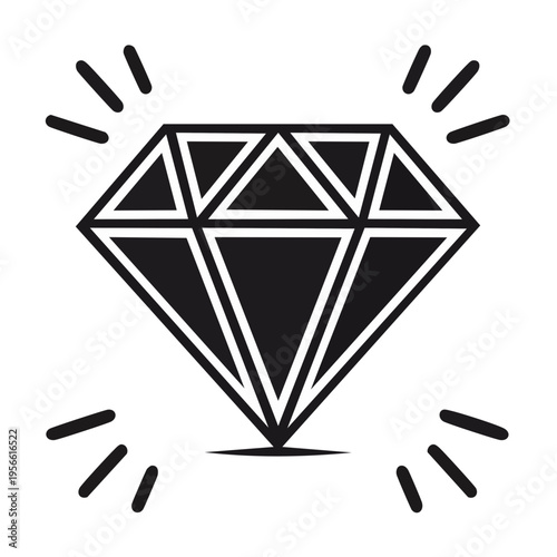 Sparkling diamond gemstone icon graphic design