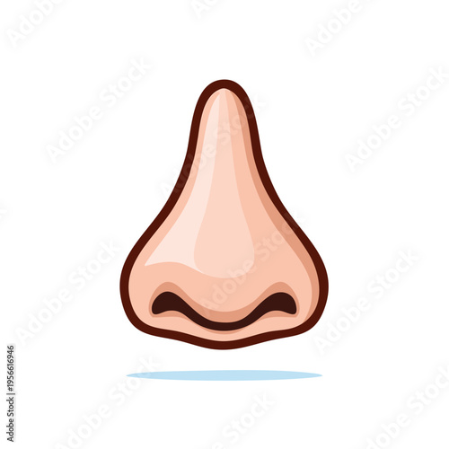 Cartoon nose illustration with shading and outline