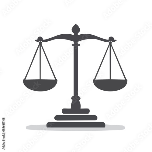 Balanced Scales of Justice Emblem, Symbolizing Law, Equity, and Equilibrium