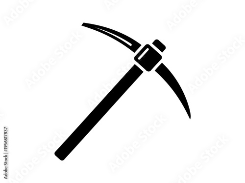 A perfect pickaxe silhouette icon mining tool symbol vector illustration