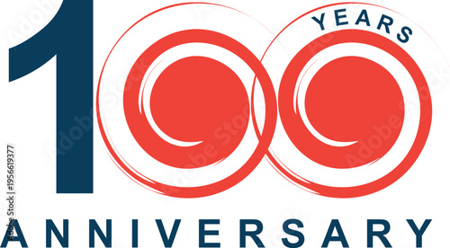 100 Years Anniversary Logo Centennial Celebration Jubilee Vector Icon Design