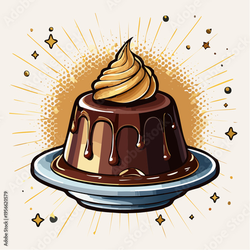 Luxuriöses Schokoladen-Dessert im Fine Dining Stil