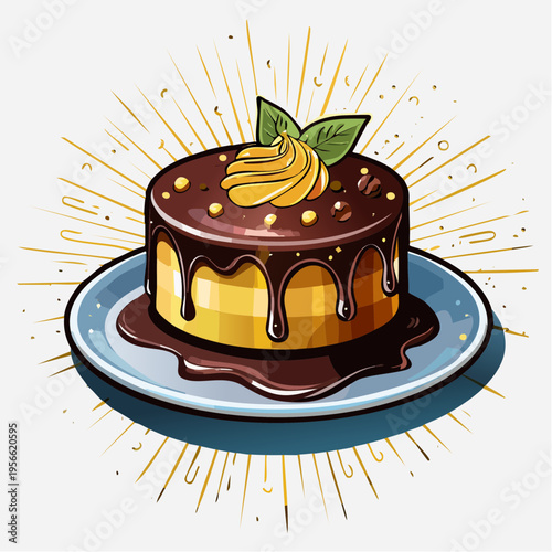 Luxuriöses Schokoladen-Dessert im Fine Dining Stil