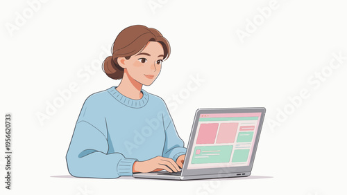Woman working on laptop