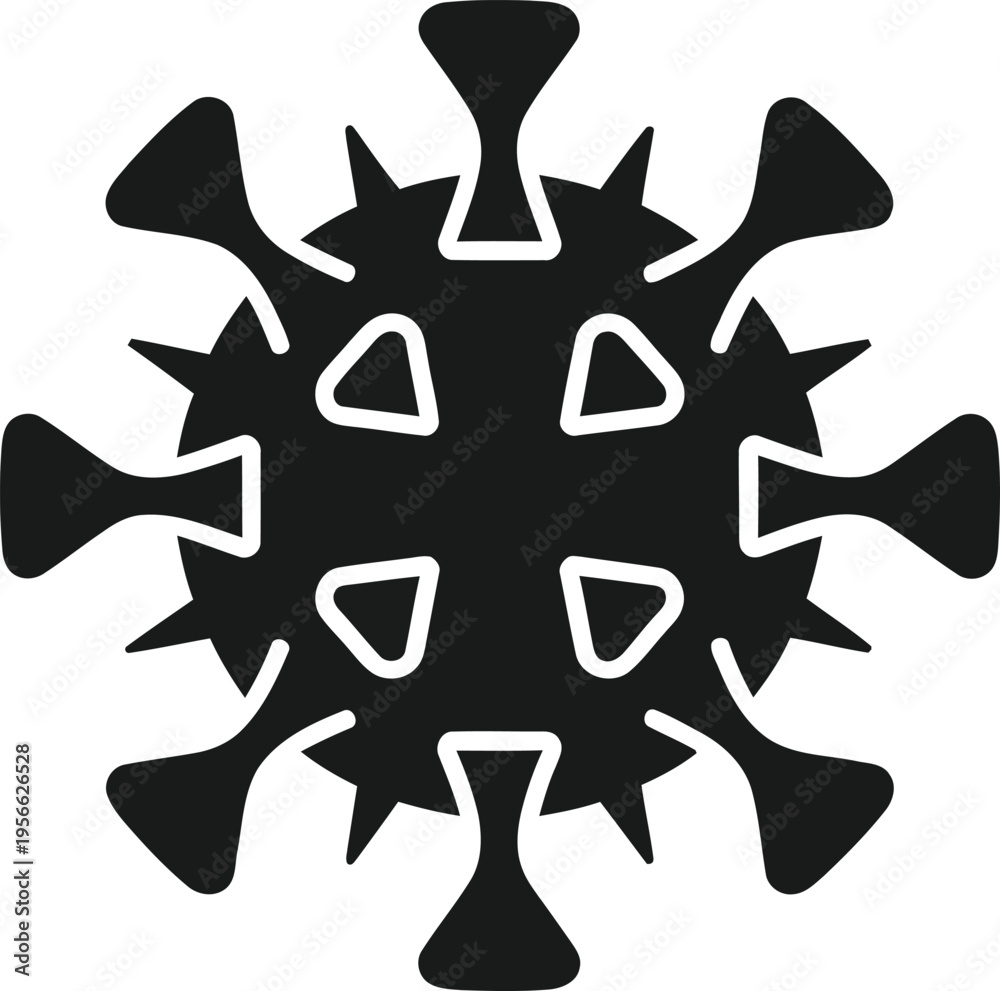 Fototapeta premium Black virus icon vector