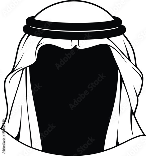 Vector illustration of man wearing keffiyeh
