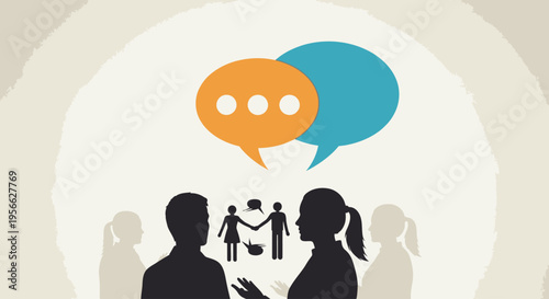 People talking in a discussion group.