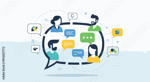 People Communicating in Speech Bubbles.