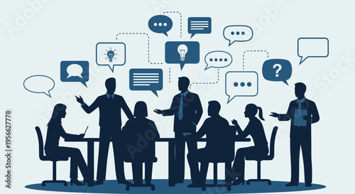 Business people discussing ideas together.