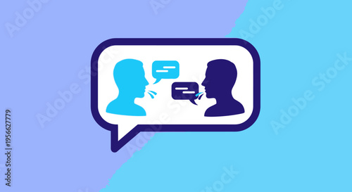 Two People Talking in Speech Bubbles.
