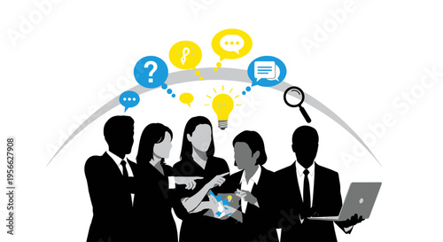 Business people discussing and brainstorming ideas.