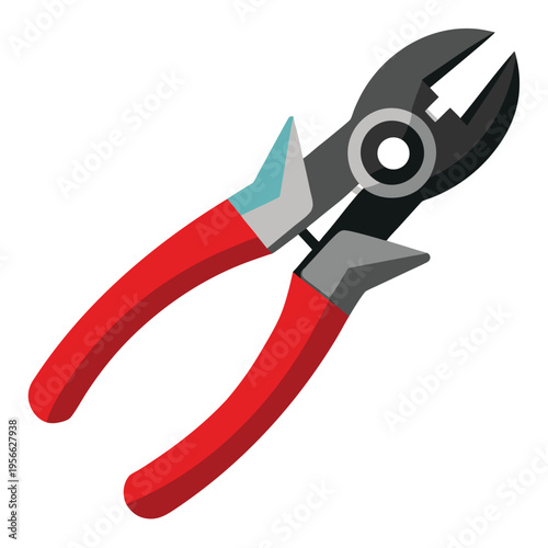 Robust red handle pliers for wire cutting and electrical work