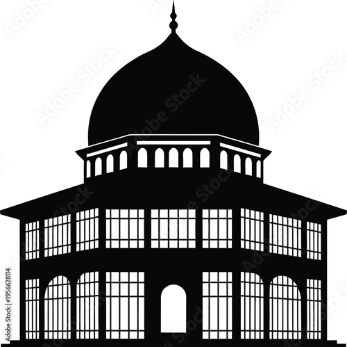 Vector greenhouse silhouette illustration