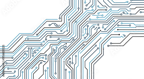 Abstract circuit board pattern with interconnected lines and components displaying a technological aesthetic silhouette high quality professional detailed modern elegant stylish