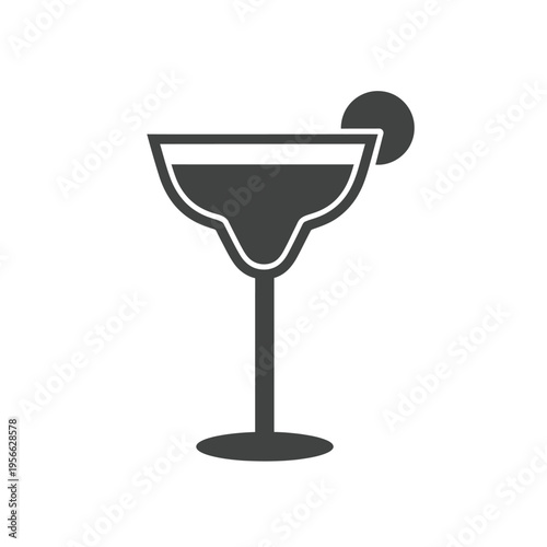 A margarita cocktail glass with a lime garnish is depicted in a simple graphic.
