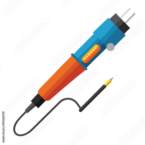 Electronic soldering iron with desoldering pump for circuit board repair