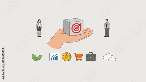 Business goal target hand