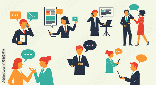 Business people communicating with each other.