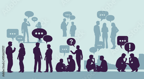 People talking in a group setting.