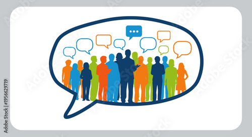 Diverse group of people communicating.