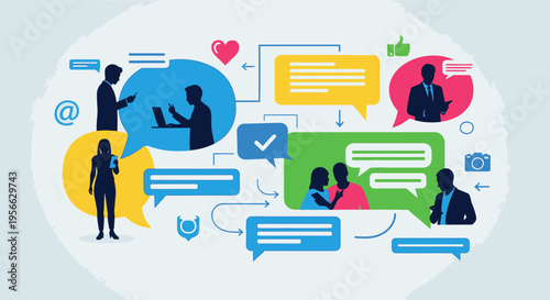 People Communicating in Speech Bubbles.