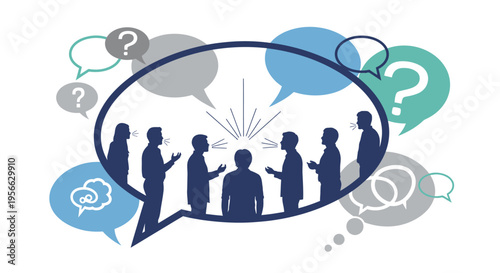 Group of people in discussion.