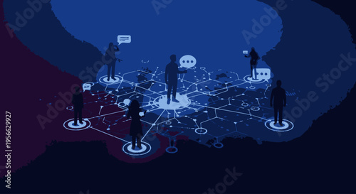 People connected in a network.