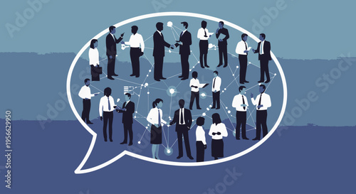 Business people in a speech bubble.