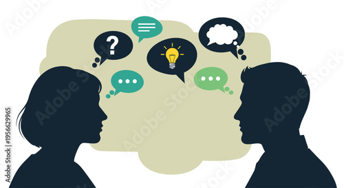 Bild auf Leinwand Two People Talking Communication Concept.