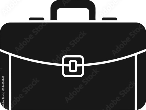 Black briefcase icon vector