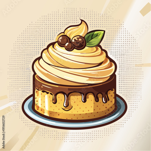 Modernes Luxus-Törtchen in minimalistischer Präsentation