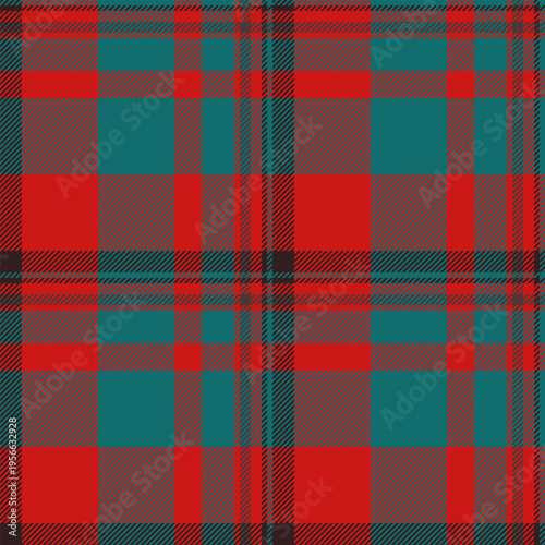 Anniversary tartan check textile, layout seamless plaid vector. Royal background pattern texture fabric in red and cyan colors.